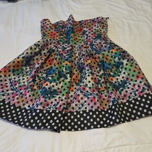 Corey Lynn Calter Strapless Multicolor Polka Dot Floral Party Dress